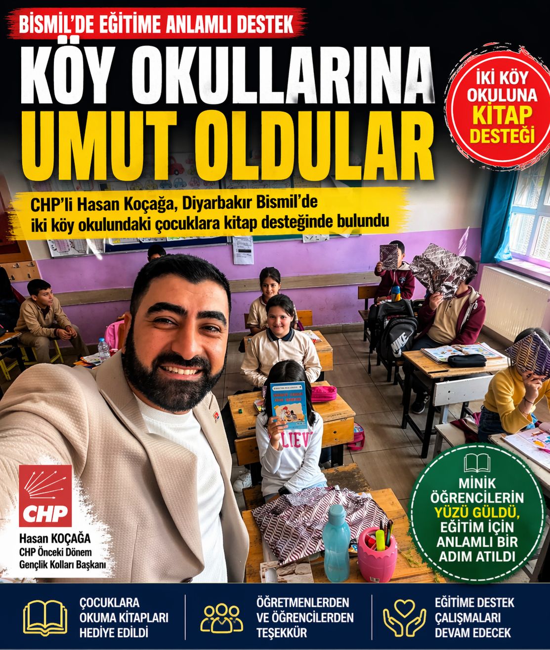Hasan Koçağa’dan Kırsal Okullara Kitap Desteği
