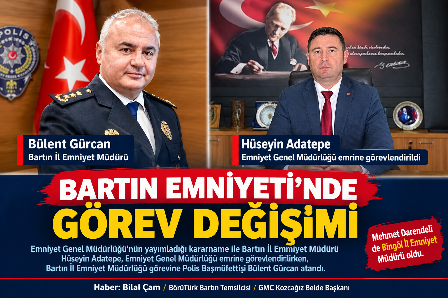 Bartın Emniyeti’nde Yeni Dönem: İl Emniyet Müdürü Değişti