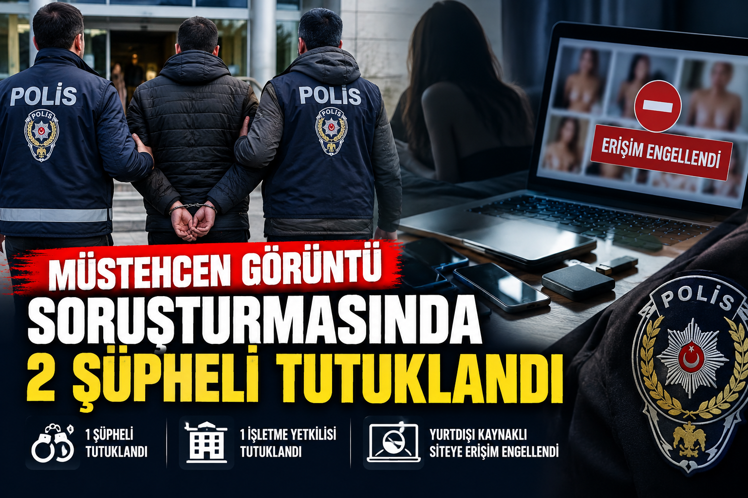 Müstehcen Görüntü Soruşturmasında 2 Şüpheli Tutuklandı