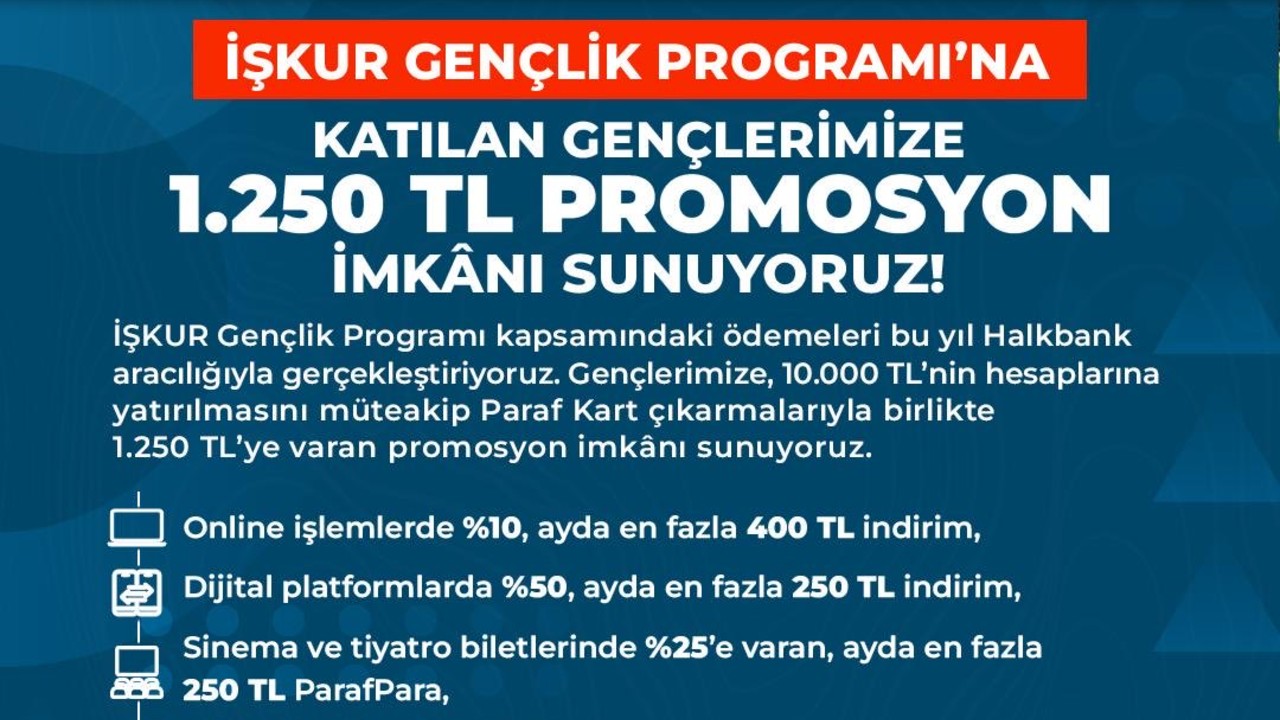 İŞKUR Gençlik Programı Ödemeleri Halkbank’tan Yapılacak