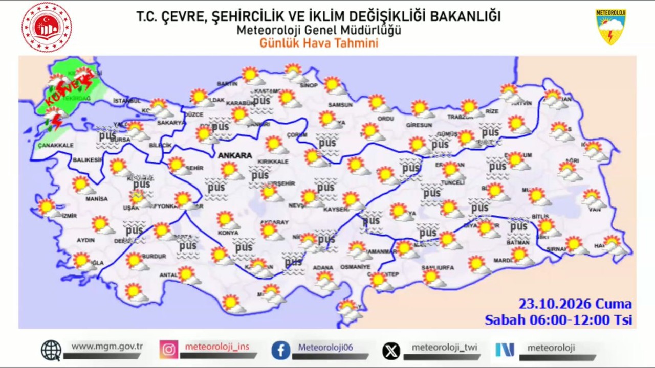 Edirne, Kırklareli ve Tekirdağ’da Kuvvetli Yağış Bekleniyor