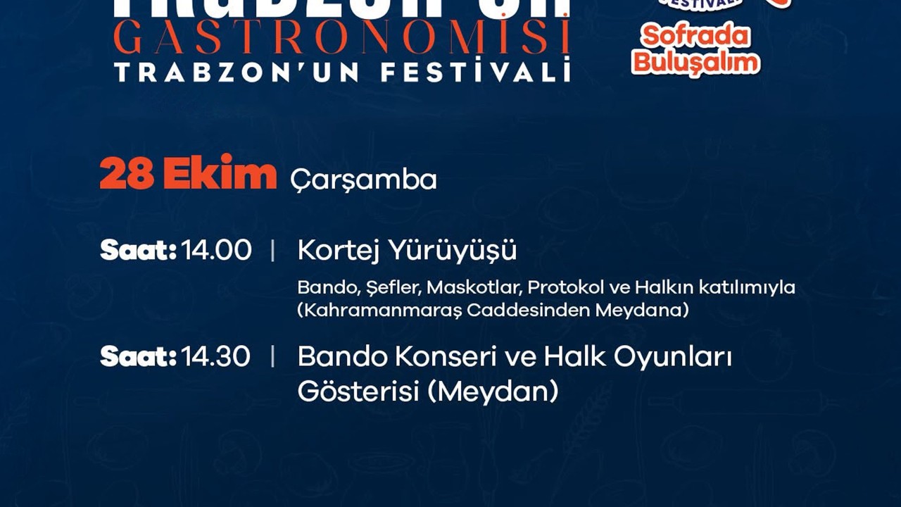 Trabzon Gastronomi Festivali 28 Ekim’de Kortej Yürüyüşüyle Başlıyor