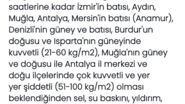 Güneybatıda Kuvvetli Yağış Bekleniyor, Sel Riskine Dikkat