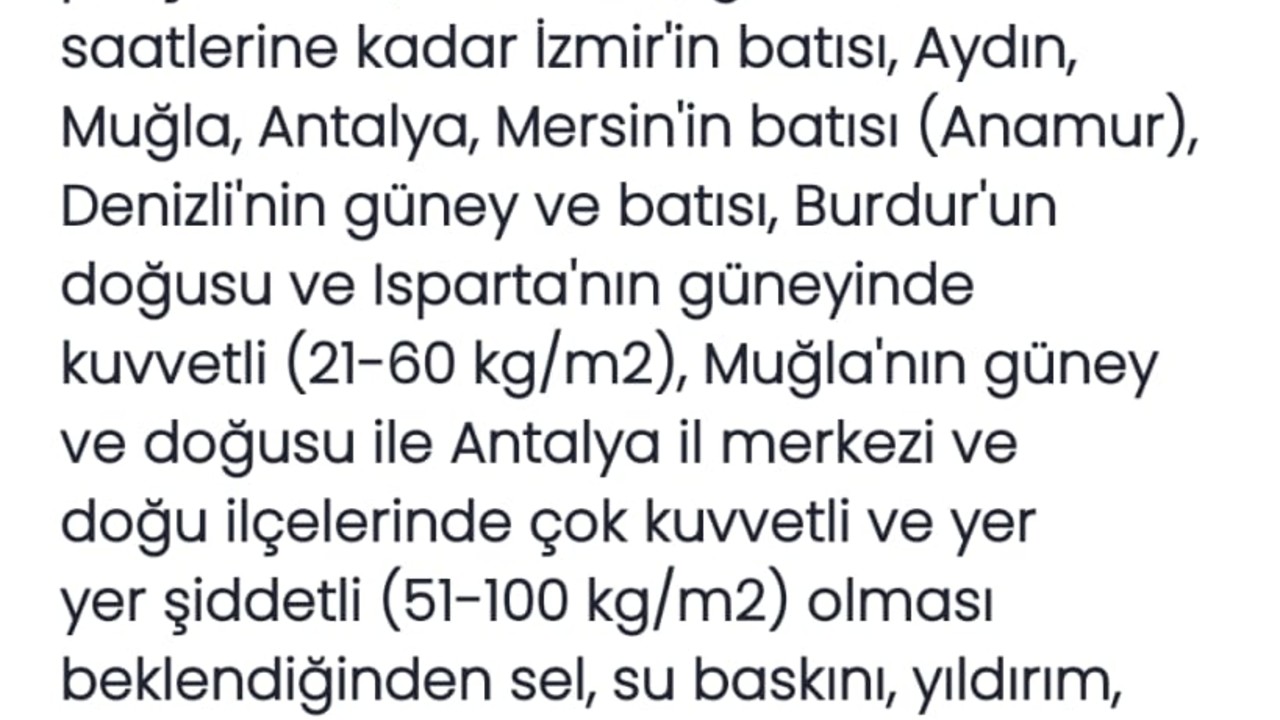 Güneybatıda Kuvvetli Yağış Bekleniyor, Sel Riskine Dikkat