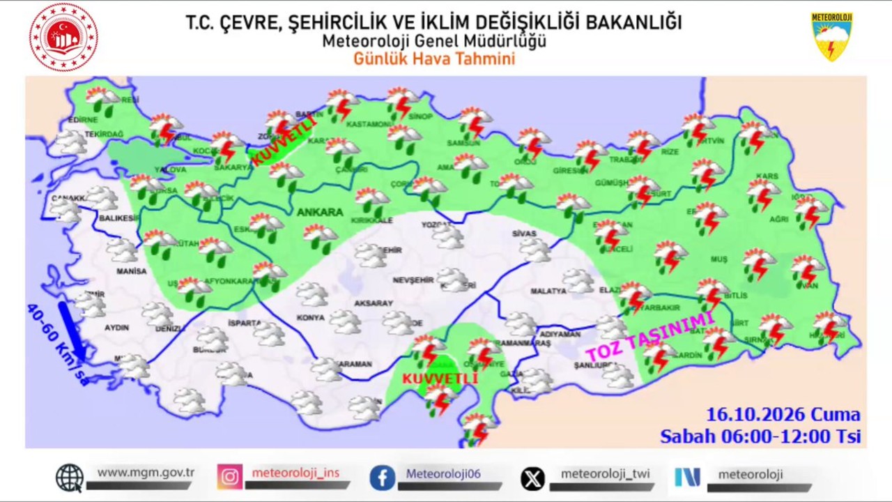 Marmara ve Batı Karadeniz İçin Kuvvetli Yağış Uyarısı