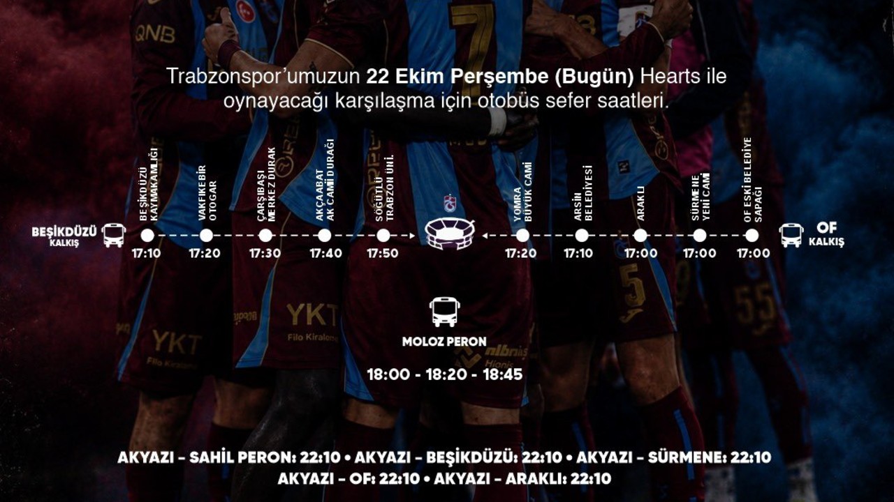 Trabzonspor Maçı İçin Otobüs Seferleri Düzenlenecek