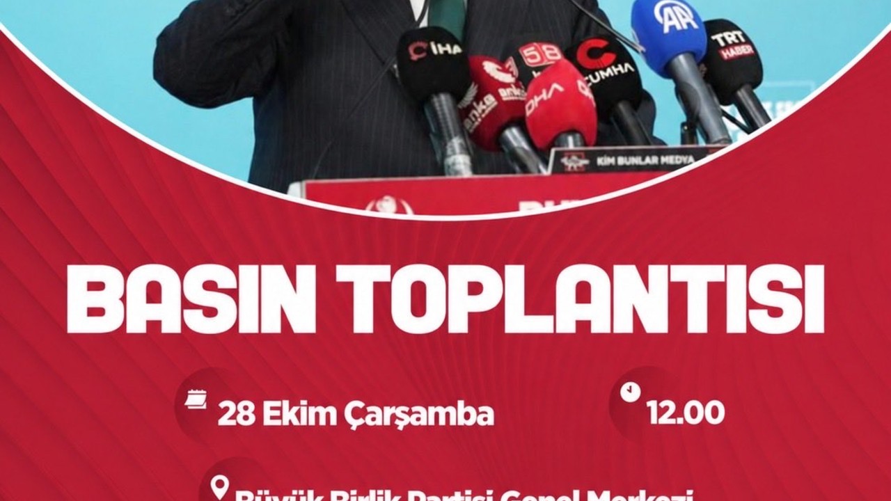 Mustafa Destici 28 Ekim’de Basın Toplantısı Düzenleyecek