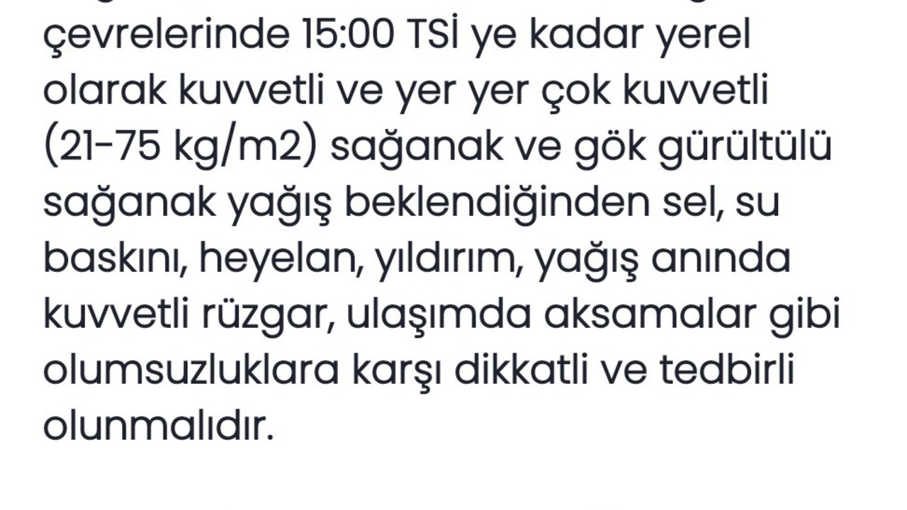 Muğla Çevrelerinde Kuvvetli Yağış Uyarısı Yapıldı